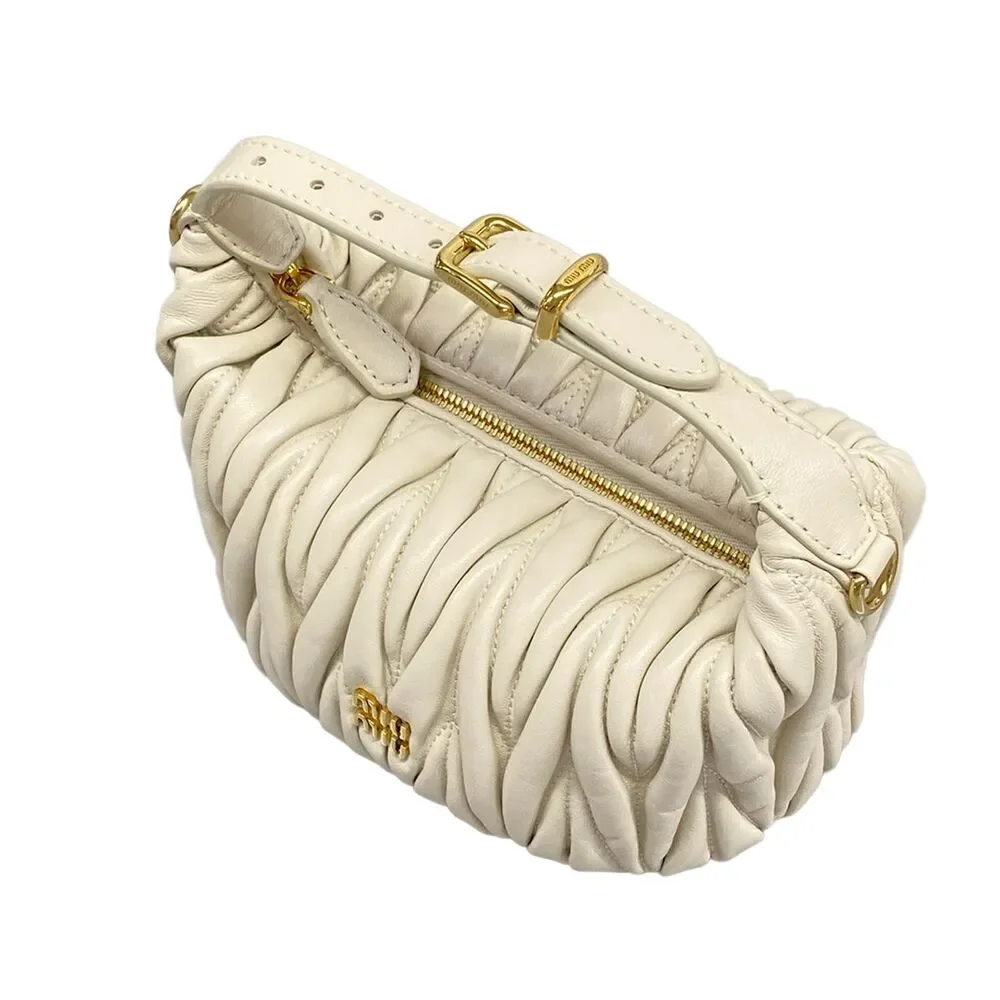 Miu Miu Matelasse Handbag 5NE026 Bianco (Ivory)